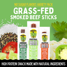 Variety - Original, Jalapeño, Chimichurri, 100% Grass-Fed Beef Sticks (No Sugar)