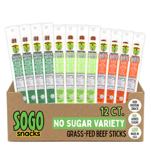 Variety - Original, Jalapeño, Chimichurri, 100% Grass-Fed Beef Sticks (No Sugar)