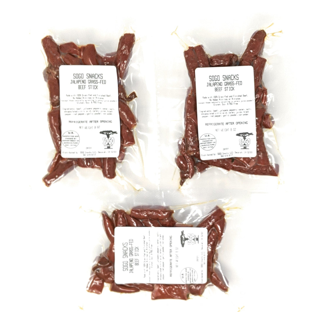 Jalapeño, 100% Grass-Fed Beef Bites, 8-oz Packages (15% Off: Overstock, Best By Date of 9/18/2024, ALL SALES ARE FINAL)