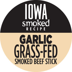 Garlic - Iowa Smoked Recipe, 100% Grass-Fed Beef Sticks (20% Off: LIGHTWEIGHT, total weight will still be 12 or 24 ounces depending on pack count, Best By Date of 1/03/2025, ALL SALES ARE FINAL)